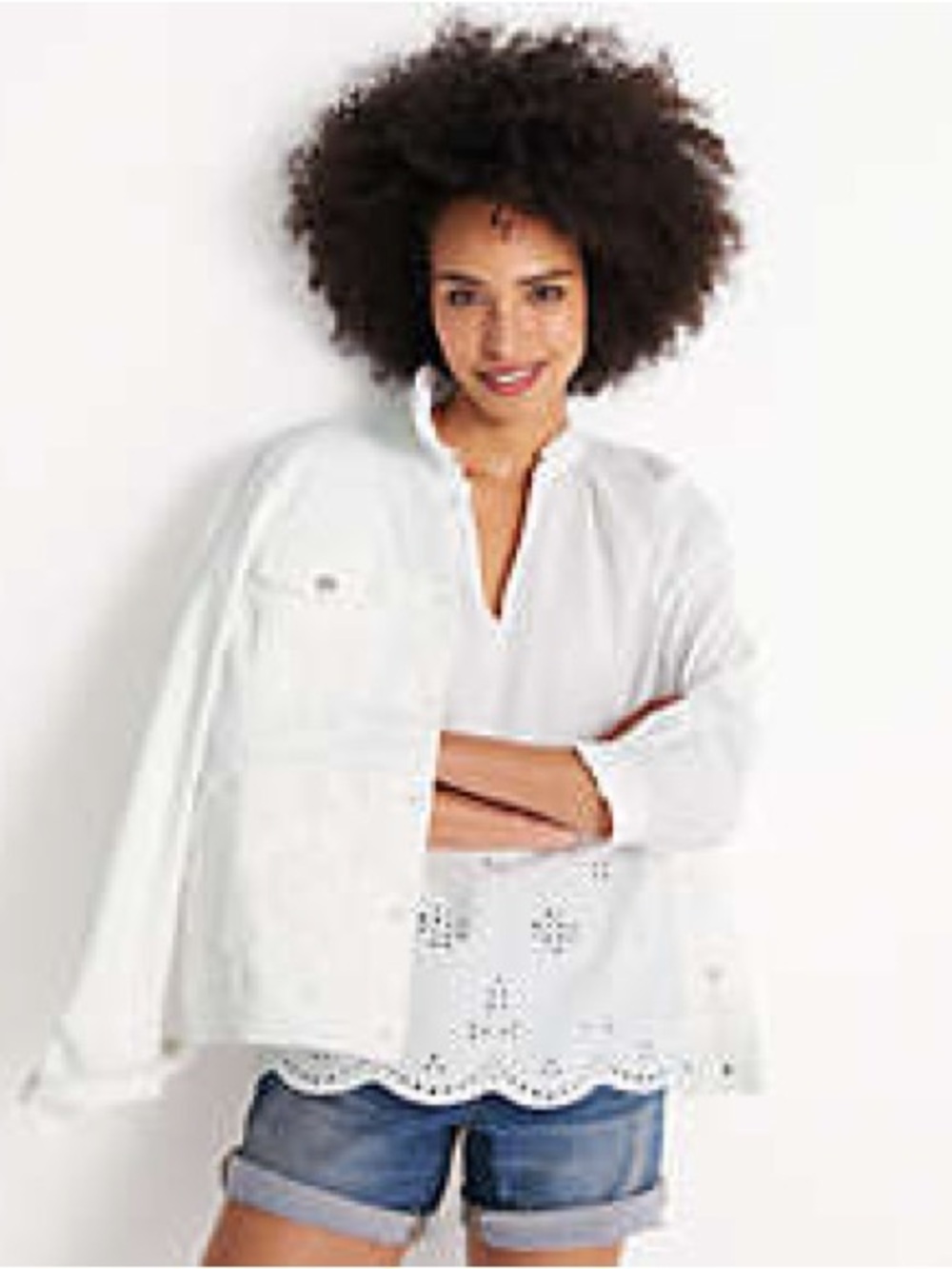 NEW Lands’ End Women’s Eyelet Medium Shirt
